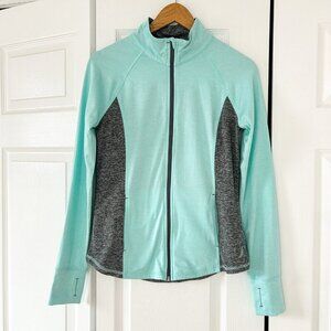 Exertek Full Zip Athletic Jacket Mint Gray Thumbholes Women’s Size Small EUC